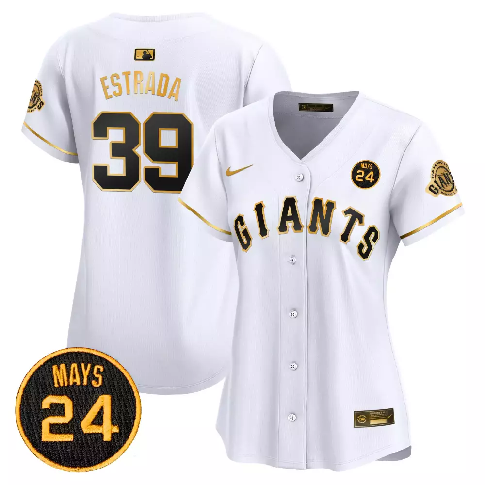 thairo estrada white gold mens san francisco giants 2024 willie mays patch vapor premier limited jersey v4 all stitched