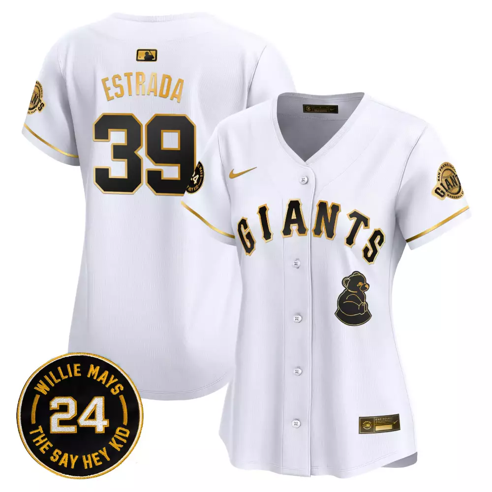 thairo estrada white gold womens san francisco giants 2024 willie mays patch vapor premier limited jersey v4 all stitche
