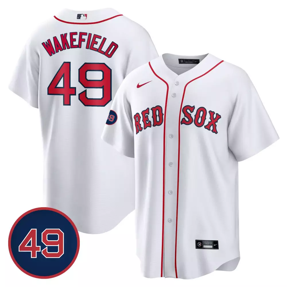 tim wakefield white gold mens boston red sox tim wakefield memorial patch vaper premier limited jersey all stitched all