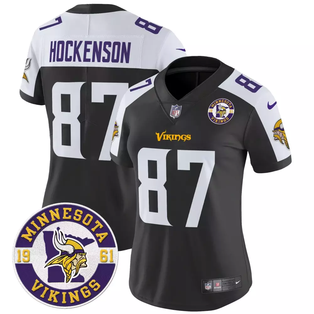 tj hockenson black alternate mens minnesota vikings kings of the north patch vapor limited jersey all stitched