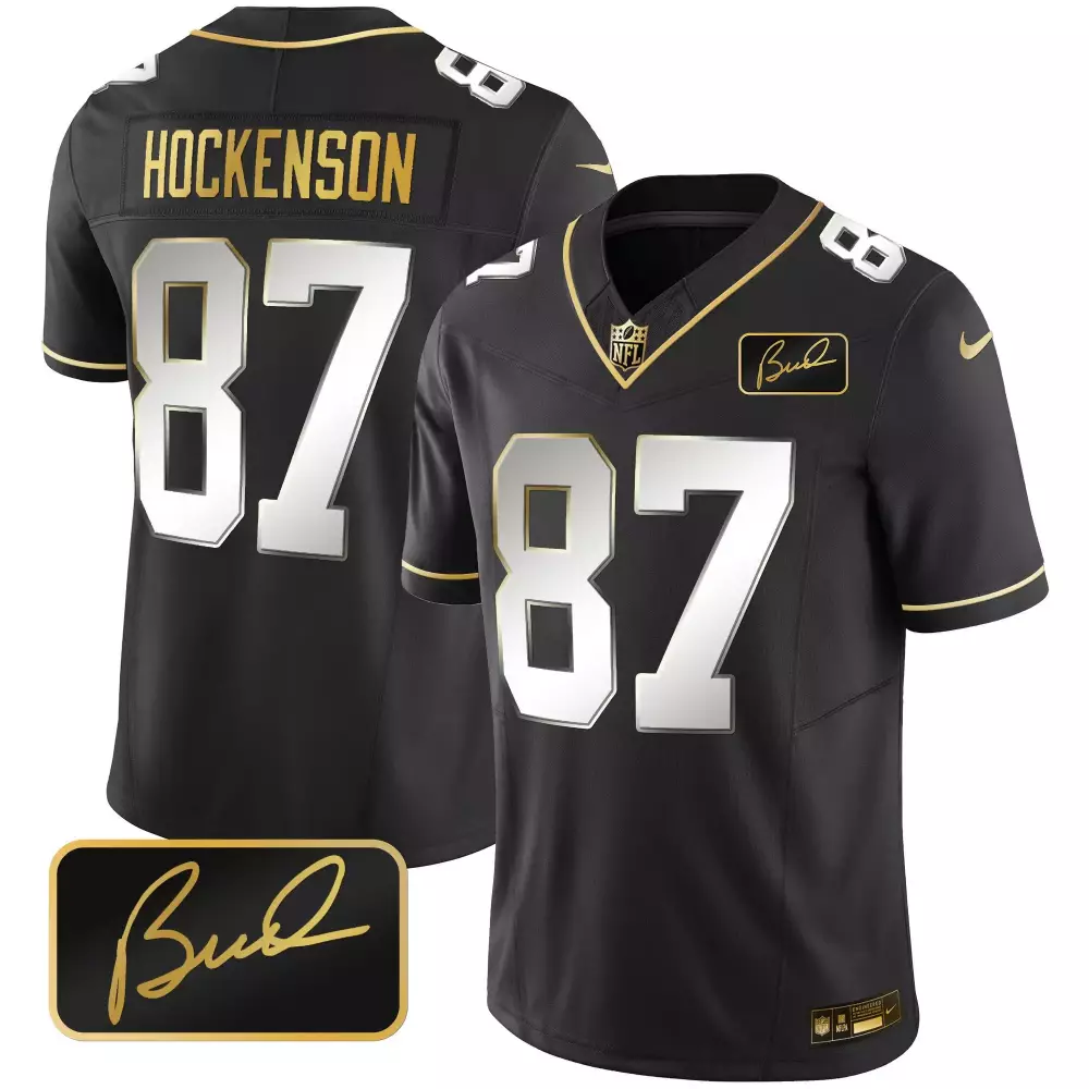 tj hockenson black gold mens minnesota vikings bud grant patch gold limited jersey all stitched