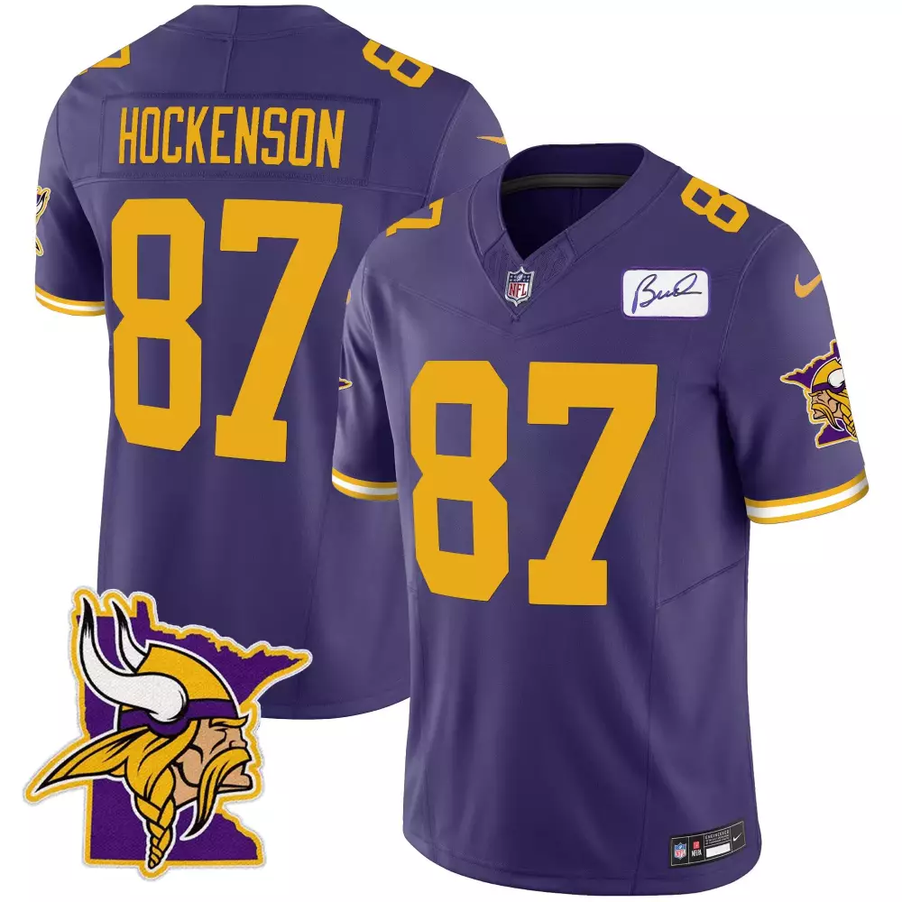 tj hockenson color rush mens minnesota vikings bud grant patch classic limited jersey v5 all stitched