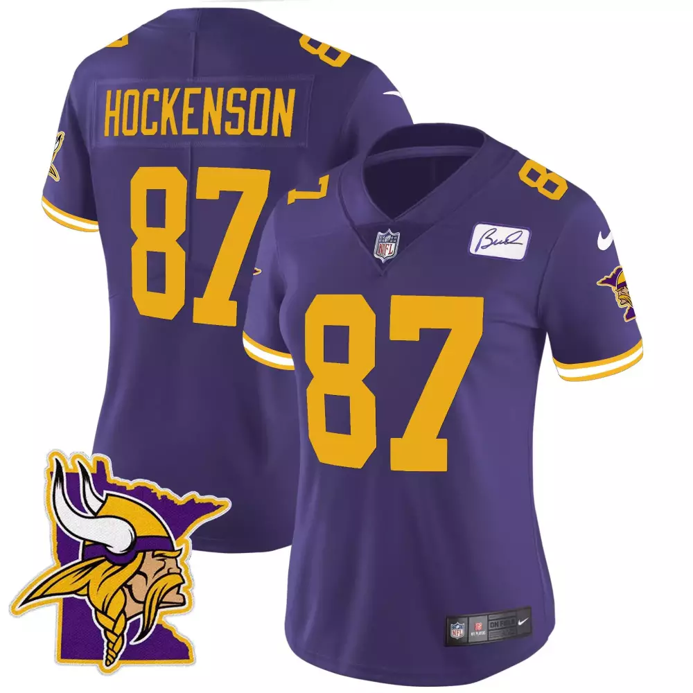 tj hockenson color rush mens minnesota vikings bud grant patch classic limited jersey v5 all stitched