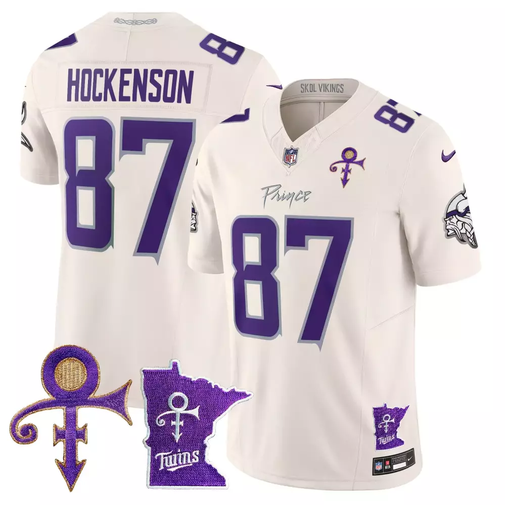 tj hockenson cream mens vikings 2024 prince vapor limited jersey v2 all stitched