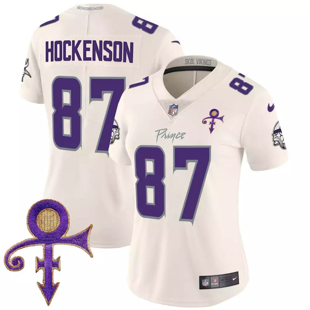 tj hockenson cream mens vikings 2024 prince vapor limited jersey v2 all stitched
