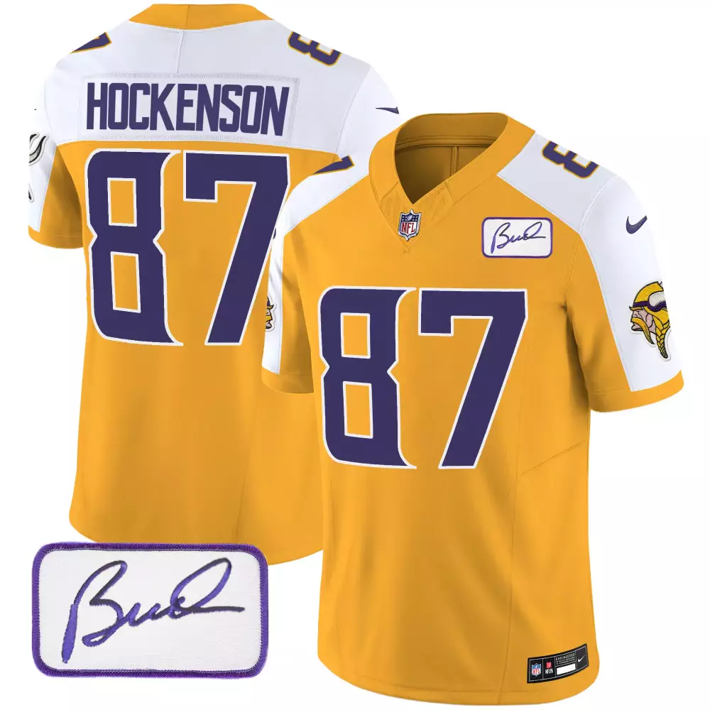 tj hockenson color rush mens minnesota vikings bud grant patch classic limited jersey v5 all stitched