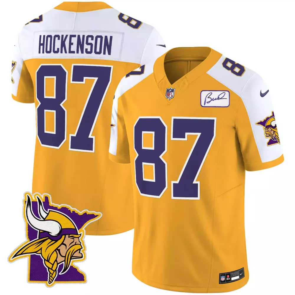 tj hockenson gold alternate mens minnesota vikings bud grant patch classic limited jersey v5 all stitched