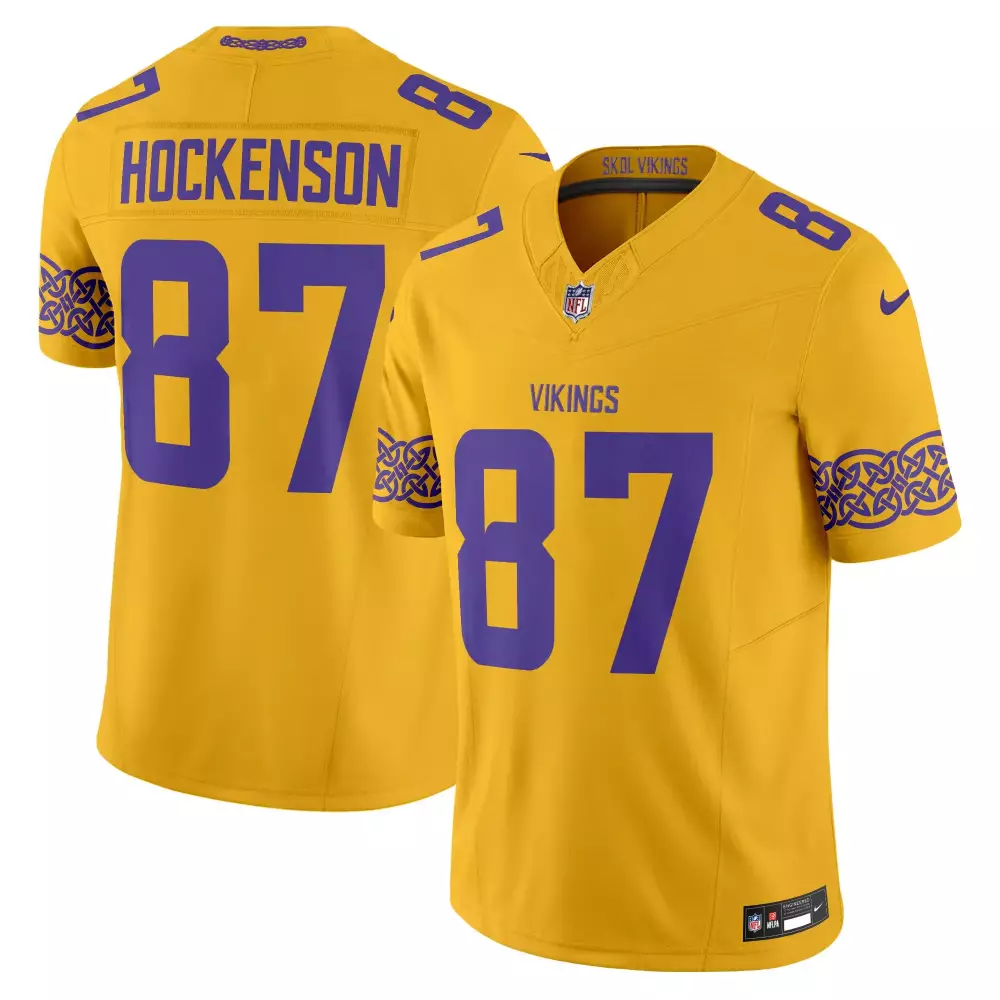 tj hockenson cream mens vikings 2024 prince vapor limited jersey v2 all stitched