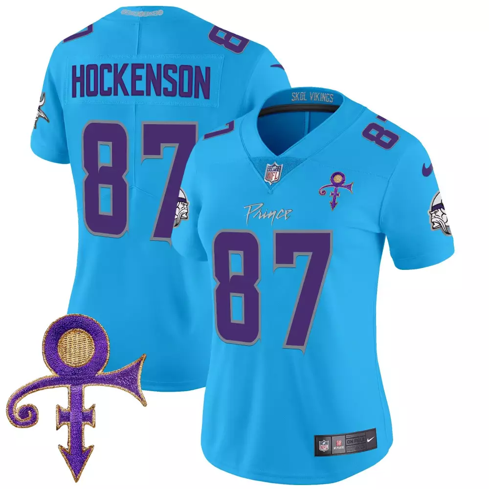 tj hockenson light blue womens vikings 2024 prince vapor limited jersey all stitched