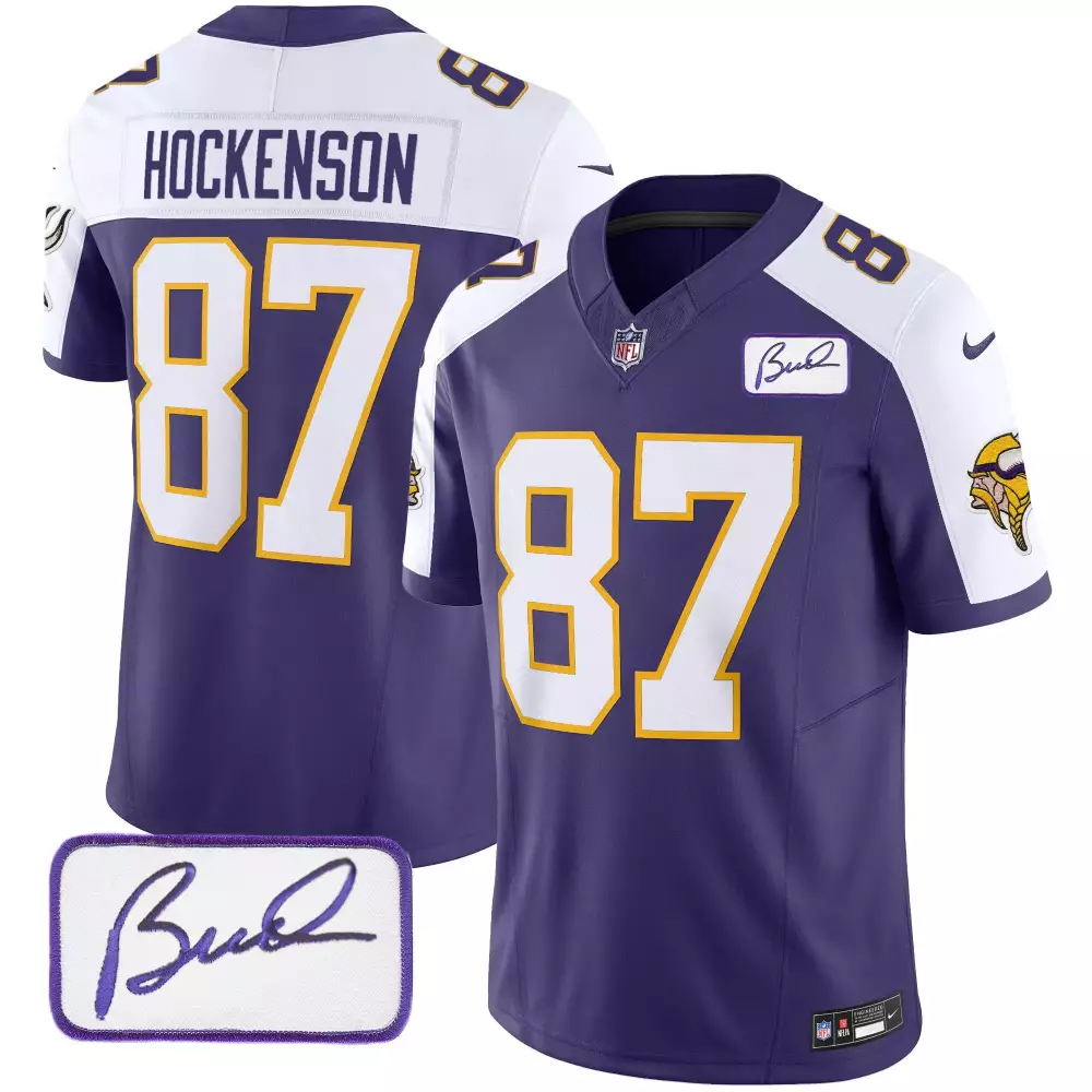 tj hockenson purple alternate mens minnesota vikings bud grant patch classic limited jersey v3 all stitched