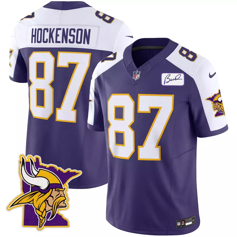 tj hockenson purple alternate mens minnesota vikings bud grant patch classic limited jersey v3 all stitched