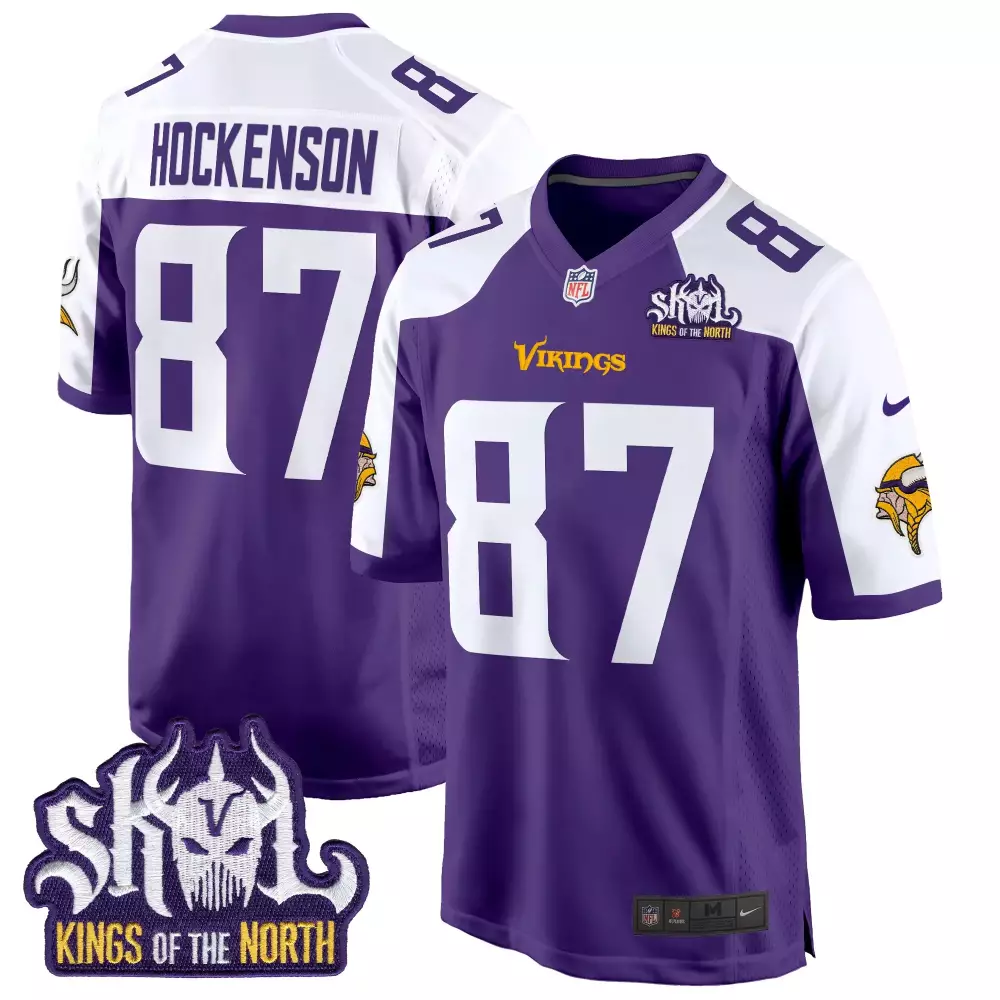 tj hockenson purple alternate mens minnesota vikings bud grant patch classic limited jersey v3 all stitched