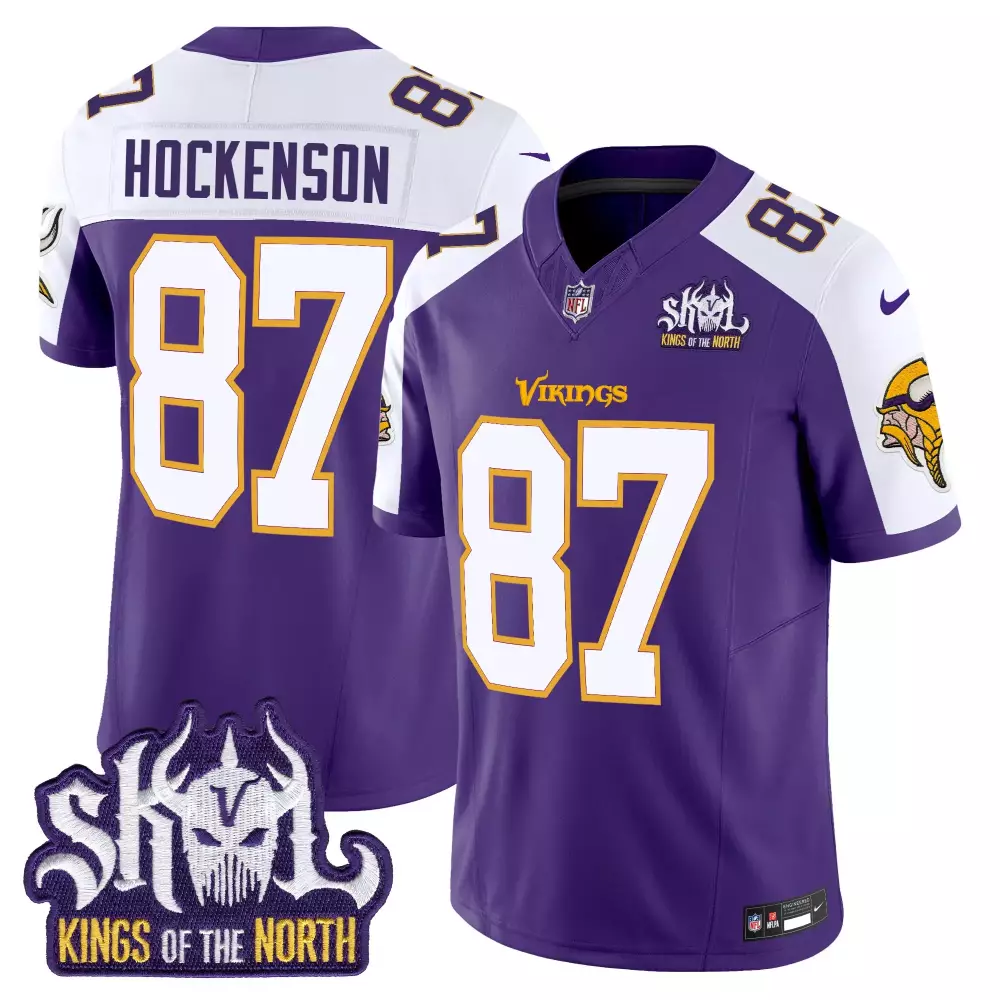 tj hockenson purple alternate mens minnesota vikings king of the north patch throwback game jersey all stitched