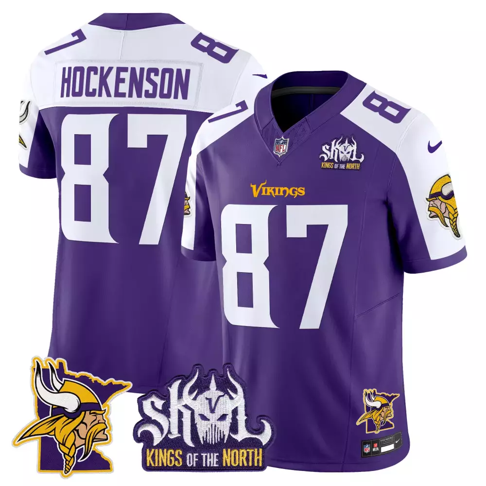 tj hockenson purple alternate mens minnesota vikings kings of the north patch vapor limited jersey v3 all stitched