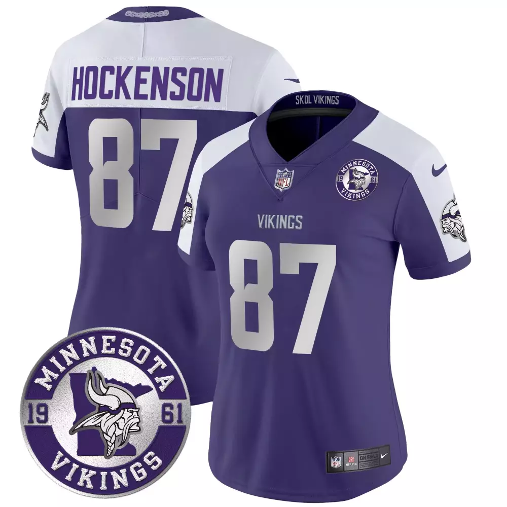 tj hockenson purple alternate mens minnesota vikings kings of the north patch vapor limited jersey v3 all stitched