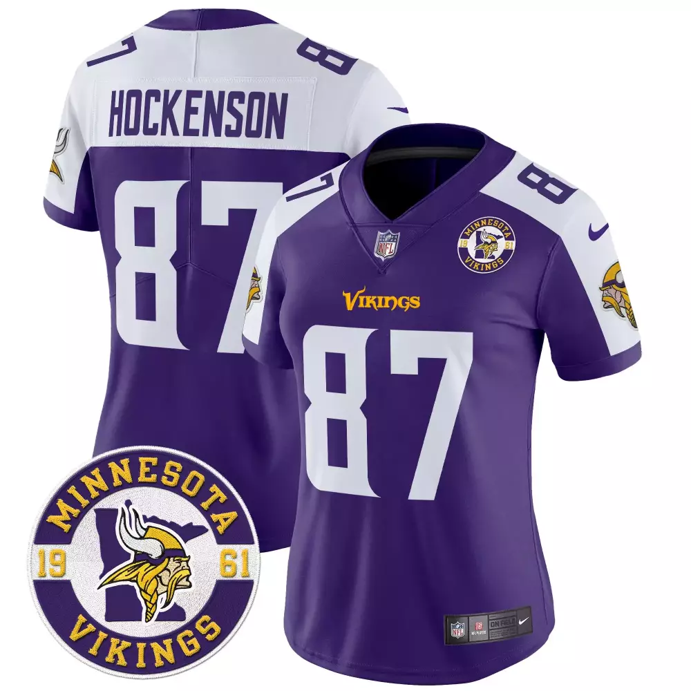 tj hockenson purple alternate mens minnesota vikings kings of the north patch vapor limited jersey v3 all stitched