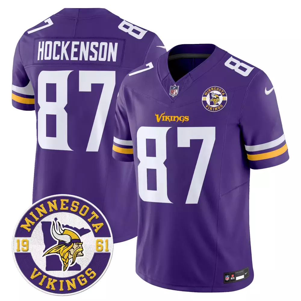 tj hockenson purple mens minnesota vikings 2024 vapor limited jersey v2 est 1961 patch all stitched