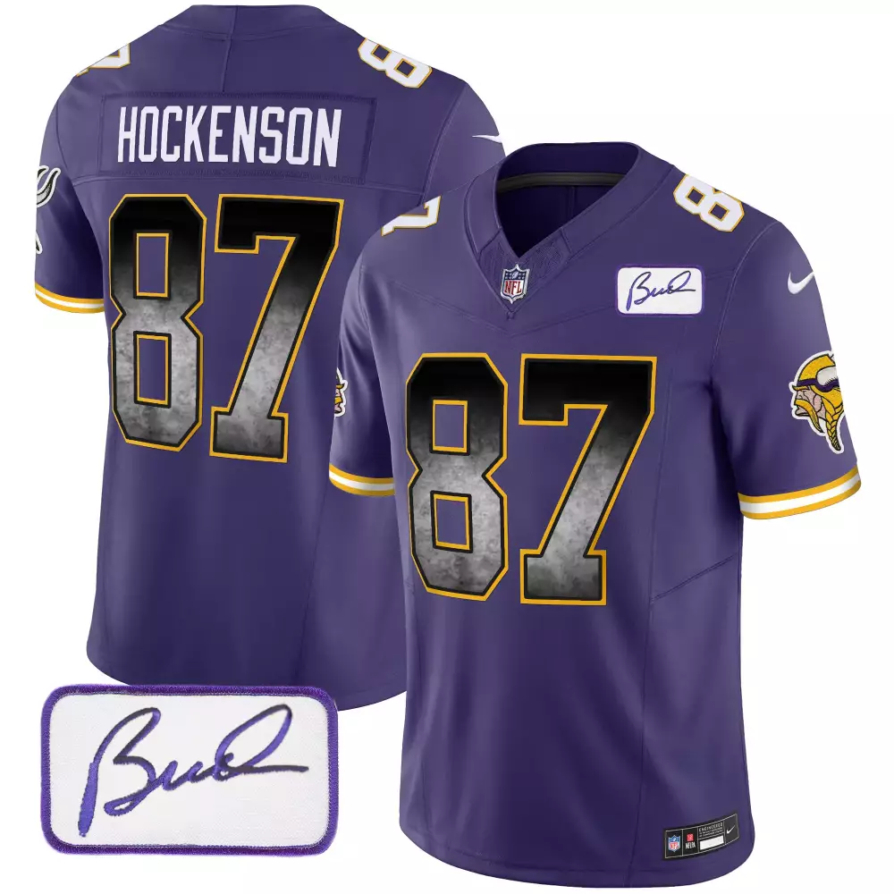 tj hockenson purple mens minnesota vikings 2024 vapor limited jersey v2 est 1961 patch all stitched
