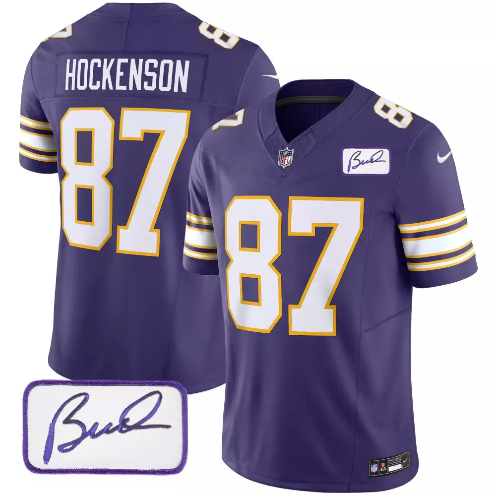 tj hockenson purple mens minnesota vikings 2024 vapor limited jersey v2 est 1961 patch all stitched