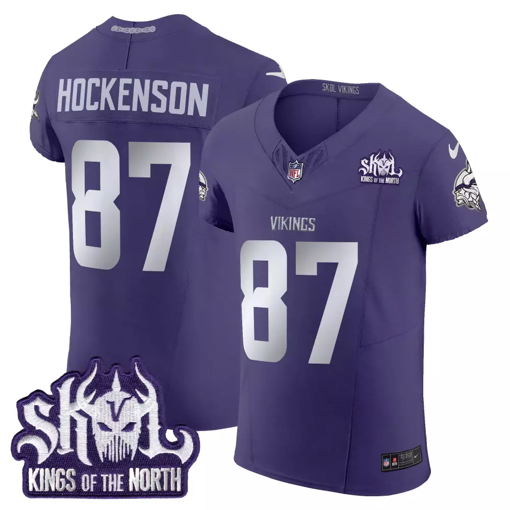 tj hockenson purple mens vikings 2024 winter warrior skol patch vapor elite jersey all stitched