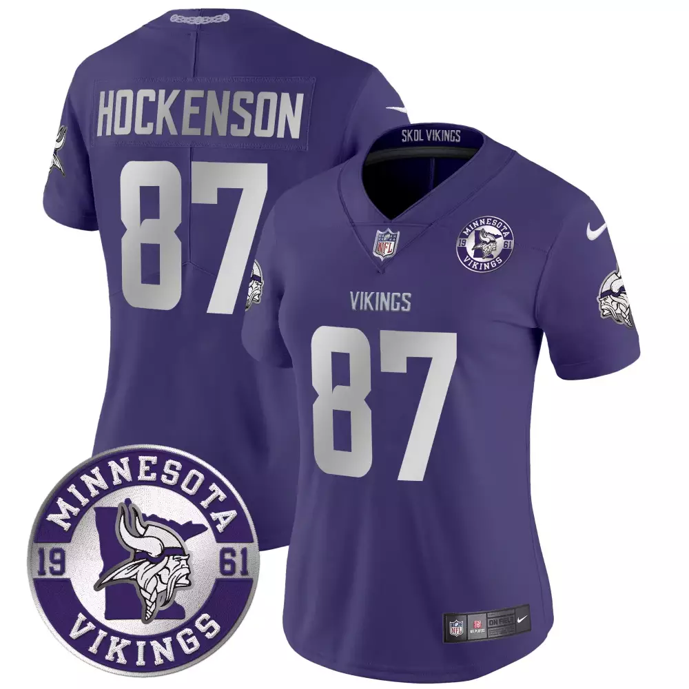 tj hockenson purple mens minnesota vikings kings of the north patch vapor limited jersey all stitched