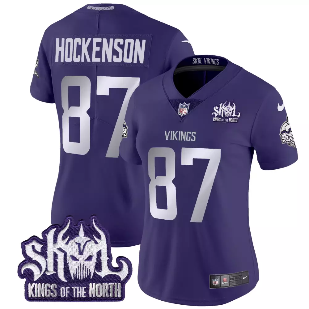 tj hockenson purple mens vikings 2024 winter warrior skol patch vapor elite jersey all stitched