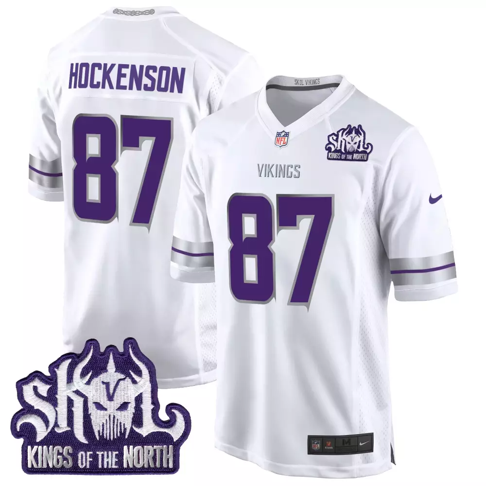 tj hockenson white mens minnesota vikings 2024 winter warrior skol patch game jersey all stitched