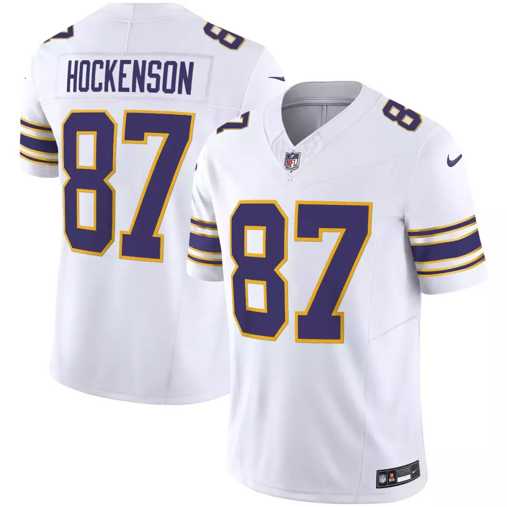 tj hockenson white mens minnesota vikings bud grant patch classic limited jersey v3 all stitched