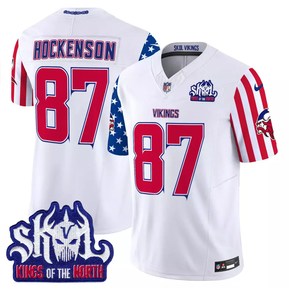 tj hockenson white mens vikings 2024 winter warrior skol patch vapor limited jersey v2 all stitched