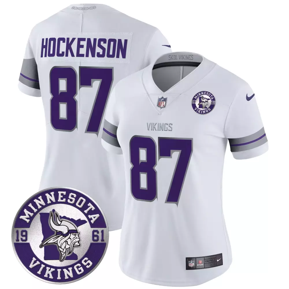 tj hockenson white mens minnesota vikings kings of the north patch vapor limited jersey v2 all stitched