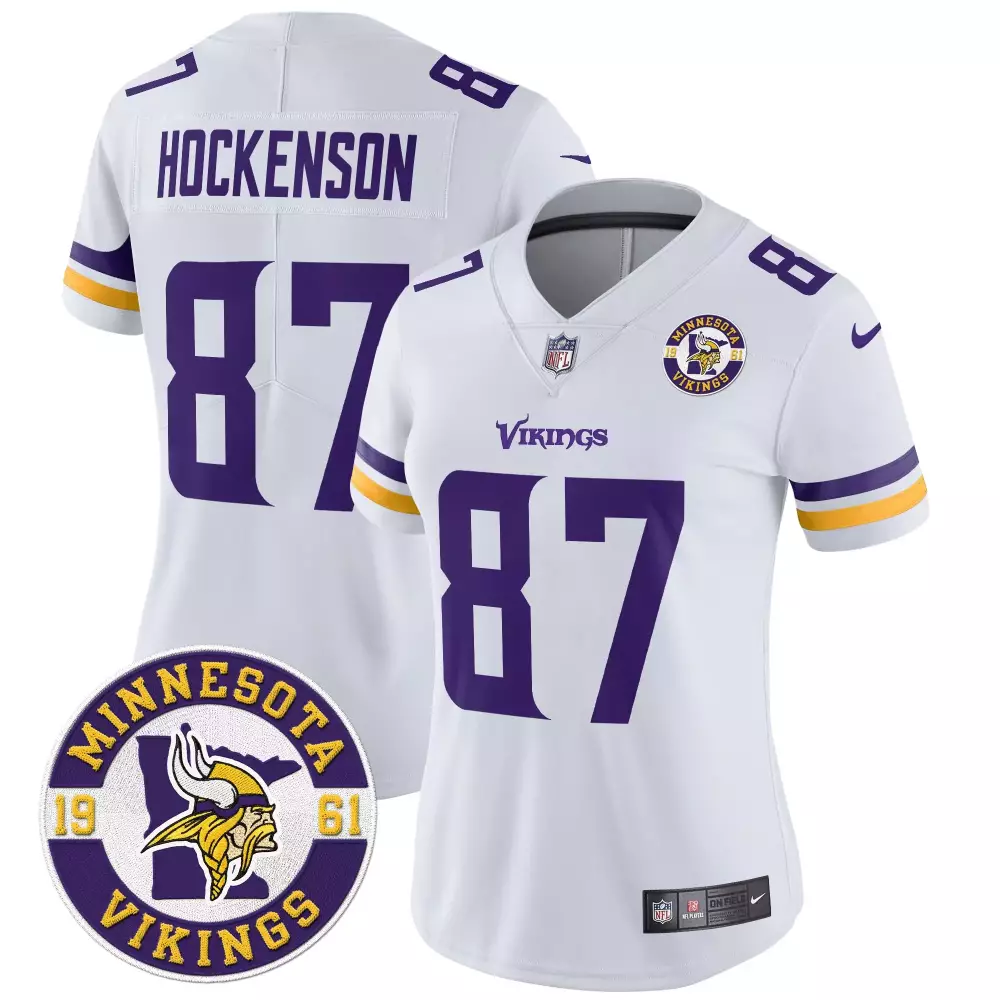 tj hockenson white mens minnesota vikings kings of the north patch vapor limited jersey v2 all stitched