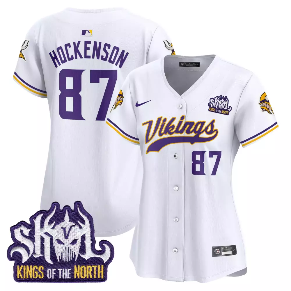 tj hockenson white womens minnesota vikings kings of the north patch vapor premier limited jersey all stitched