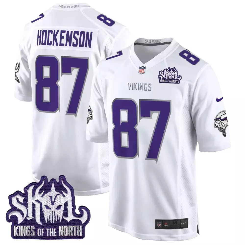 tj hockenson white womens minnesota vikings kings of the north patch vapor premier limited jersey all stitched