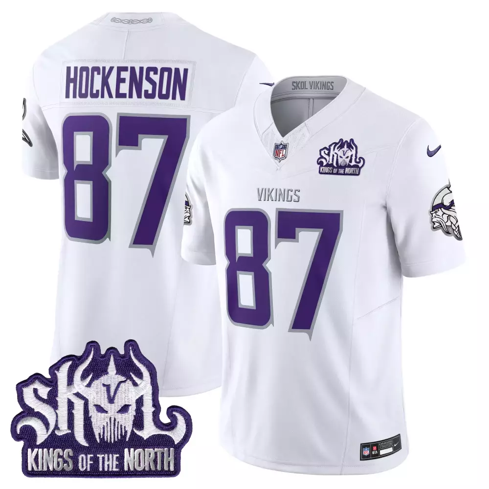 tj hockenson winter warrior mens minnesota vikings king of the north patch throwback vapor limited jersey all stitched