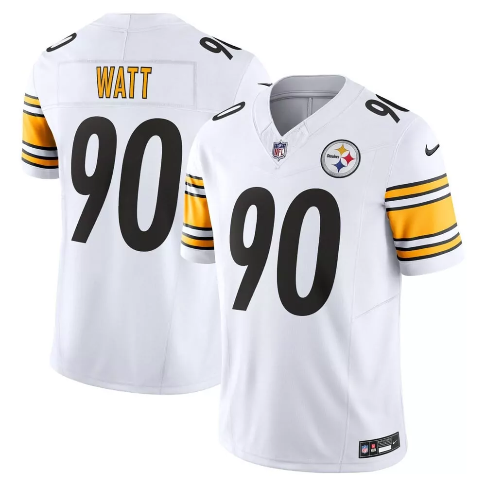 tj watt men tj watt pittsburgh steelers white vapor fuse jersey all stitched