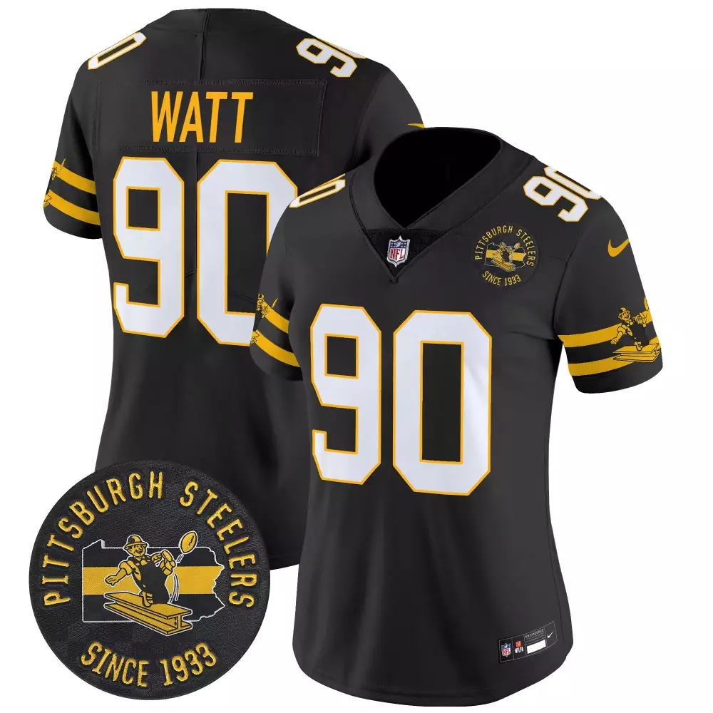 tj watt youth tj watt pittsburgh steelers white vapor fuse jersey all stitched