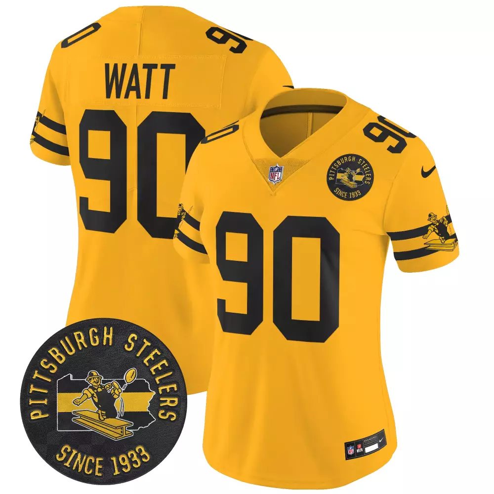 TJ Watt Pittsburgh Steelers White Vapor Fuse Jersey | All Stitched | For Men, Women & Youth
