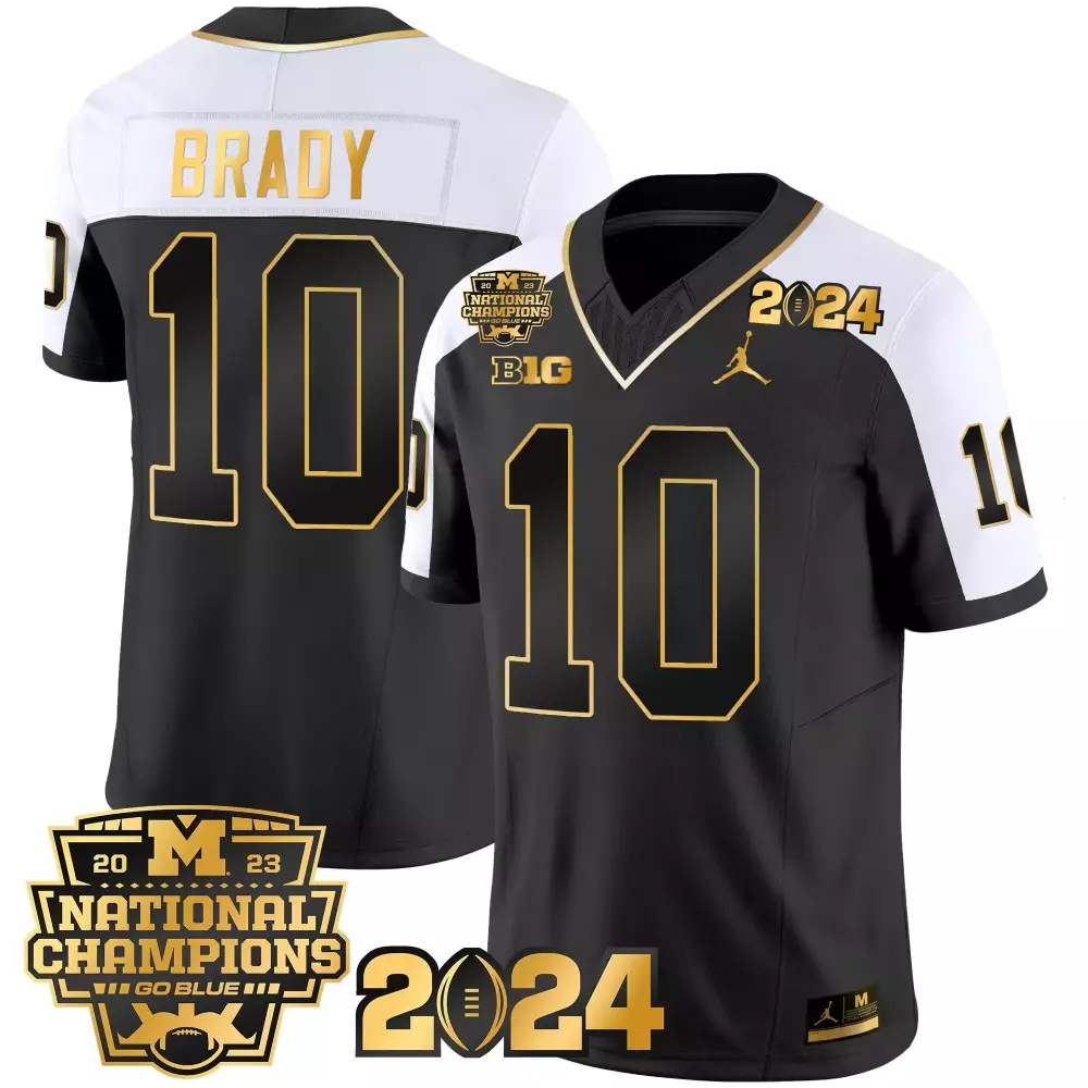 tom brady alternate mens michigan wolverines 1000 wins patch gold jersey v2 all stitched