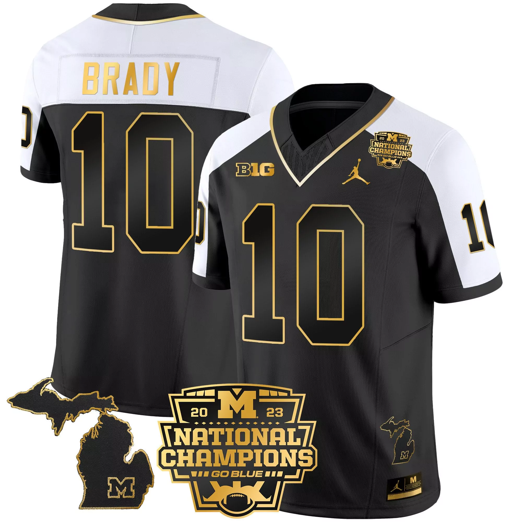 tom brady alternate mens michigan wolverines 2023 national champions patch gold vapor jersey v3 all stitched