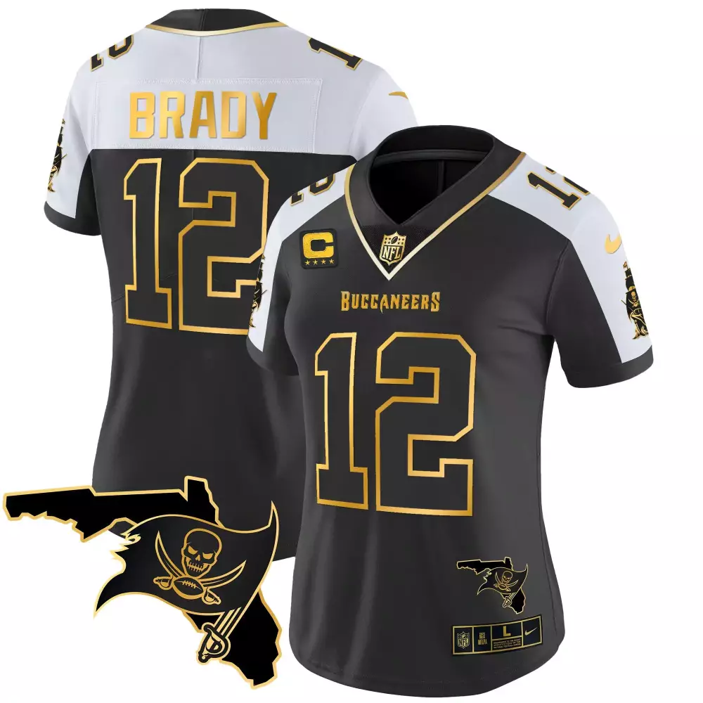 tom brady alternate womens tampa bay buccaneers florida patch vapor gold jersey all stitched