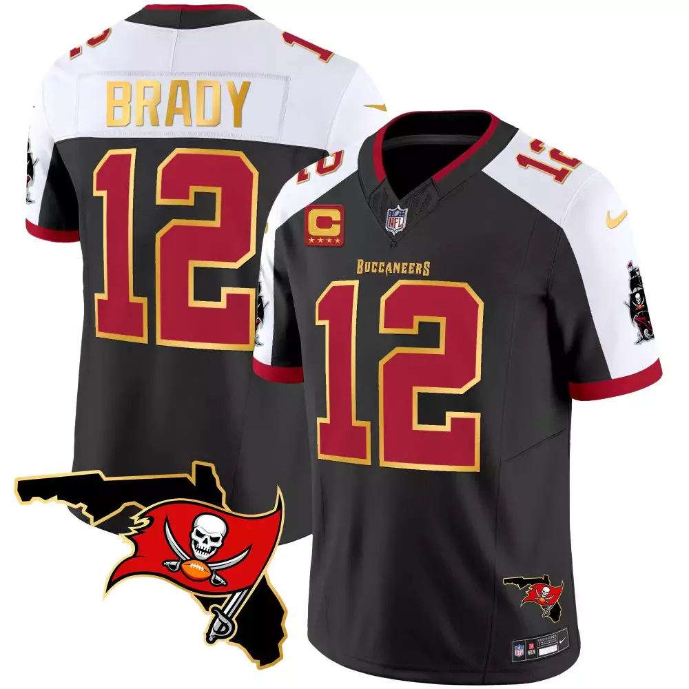 tom brady black alternate mens tampa bay buccaneers florida patch gold trim vapor jersey all stitched