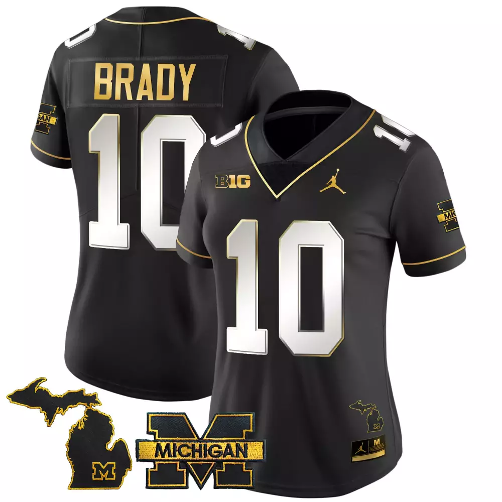 tom brady black limited mens michigan wolverines rose bowl patch gold vapor jersey all stitched