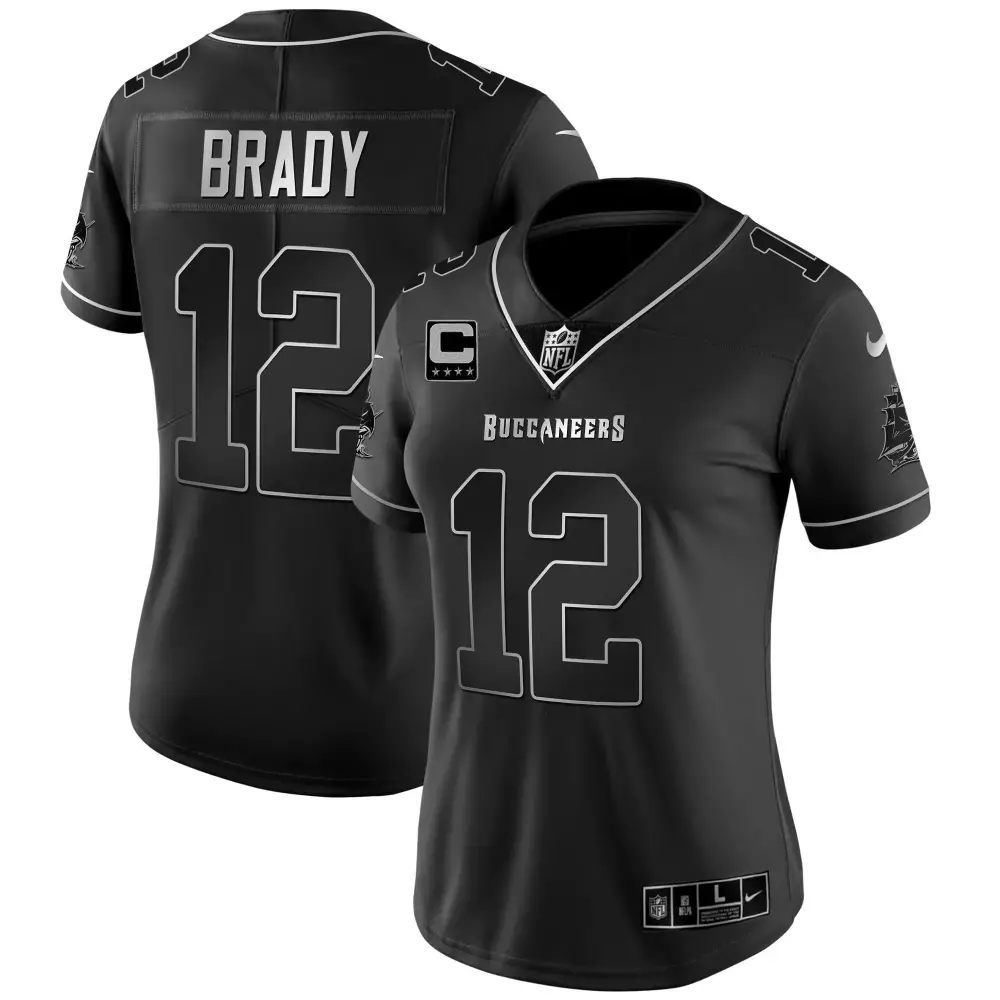 tom brady black silver womens tampa bay buccaneers vapor gold jersey all stitched