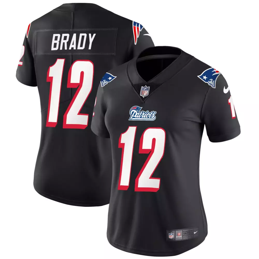 tom brady black womens new england patriots 1996 throwback limited vapor jersey all stitched