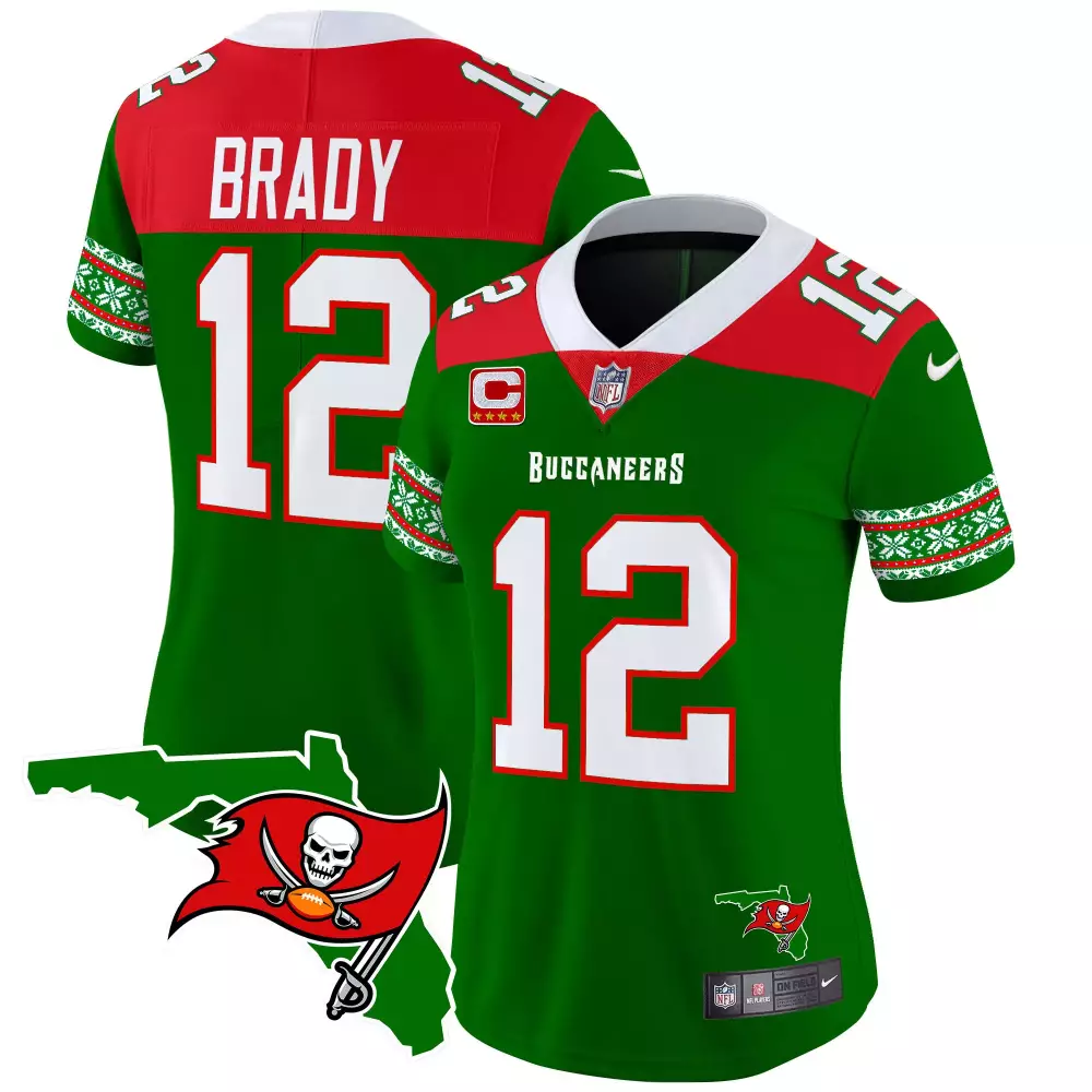 tom brady green mens tampa bay buccaneers 2024 christmas vapor limited jersey all stitched