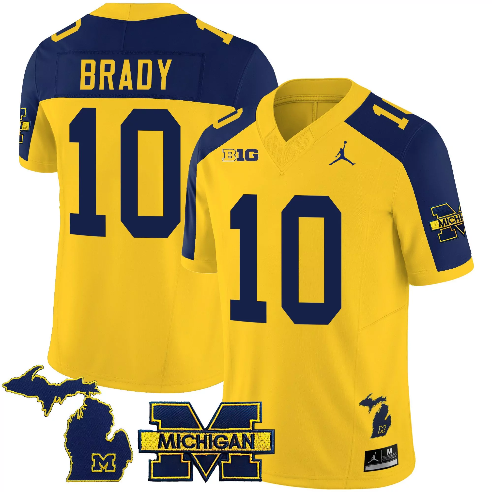 tom brady maize alternate youths michigan wolverines 2023 special jersey all stitched