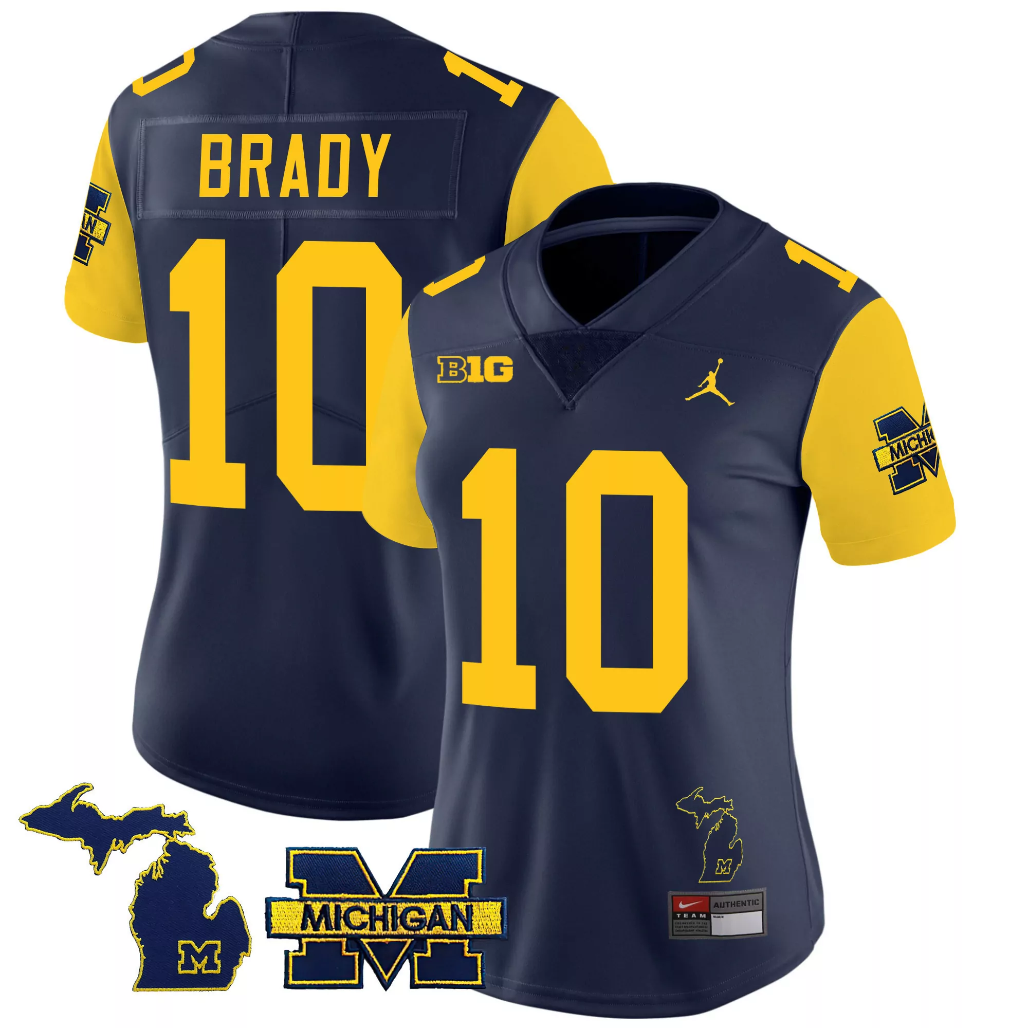 tom brady maize sleeves womens michigan wolverines 2023 special jersey all stitched