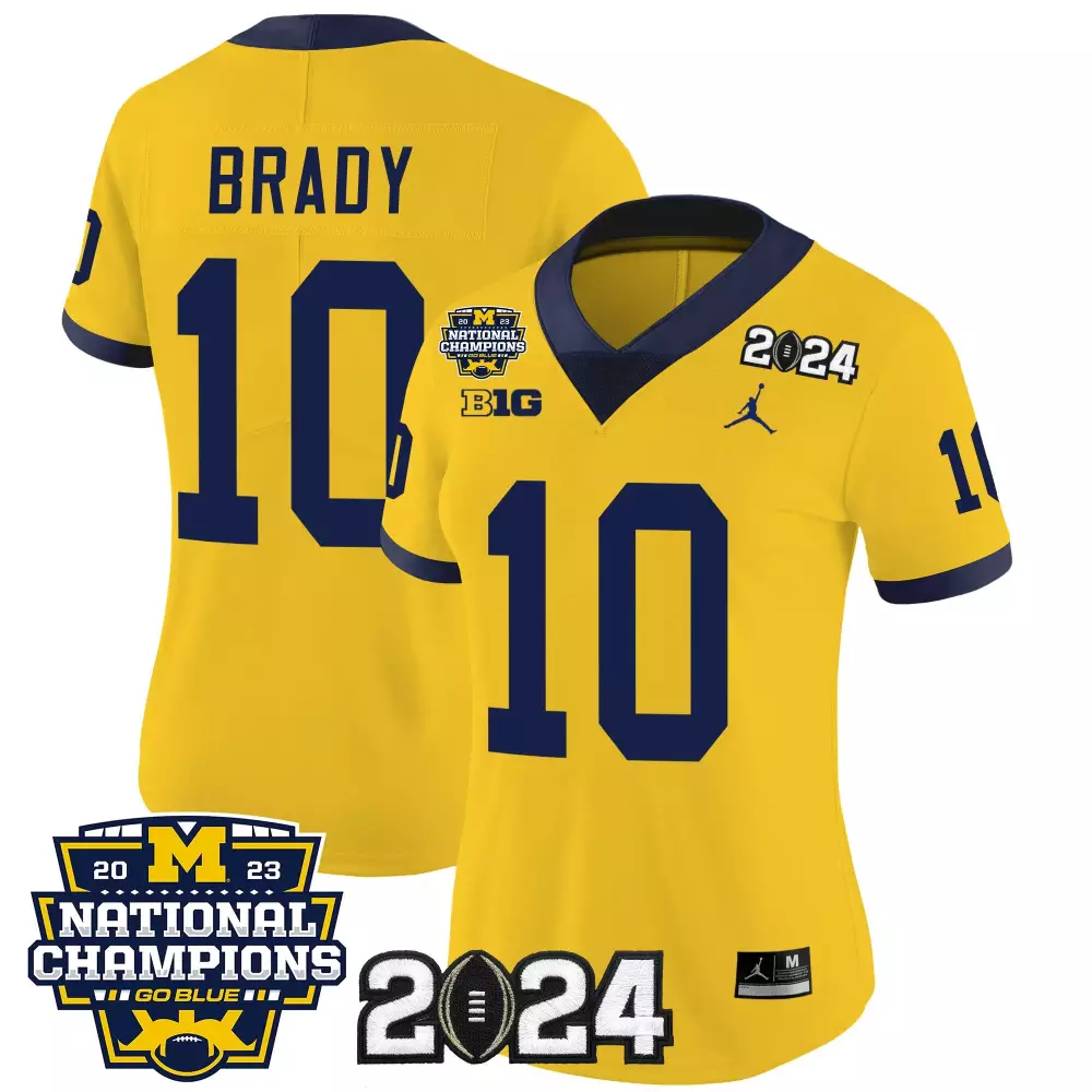tom brady maize sleeves womens michigan wolverines 2023 special jersey all stitched