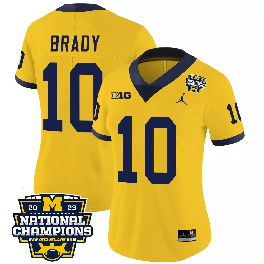 tom brady maize sleeves womens michigan wolverines 2023 special jersey all stitched