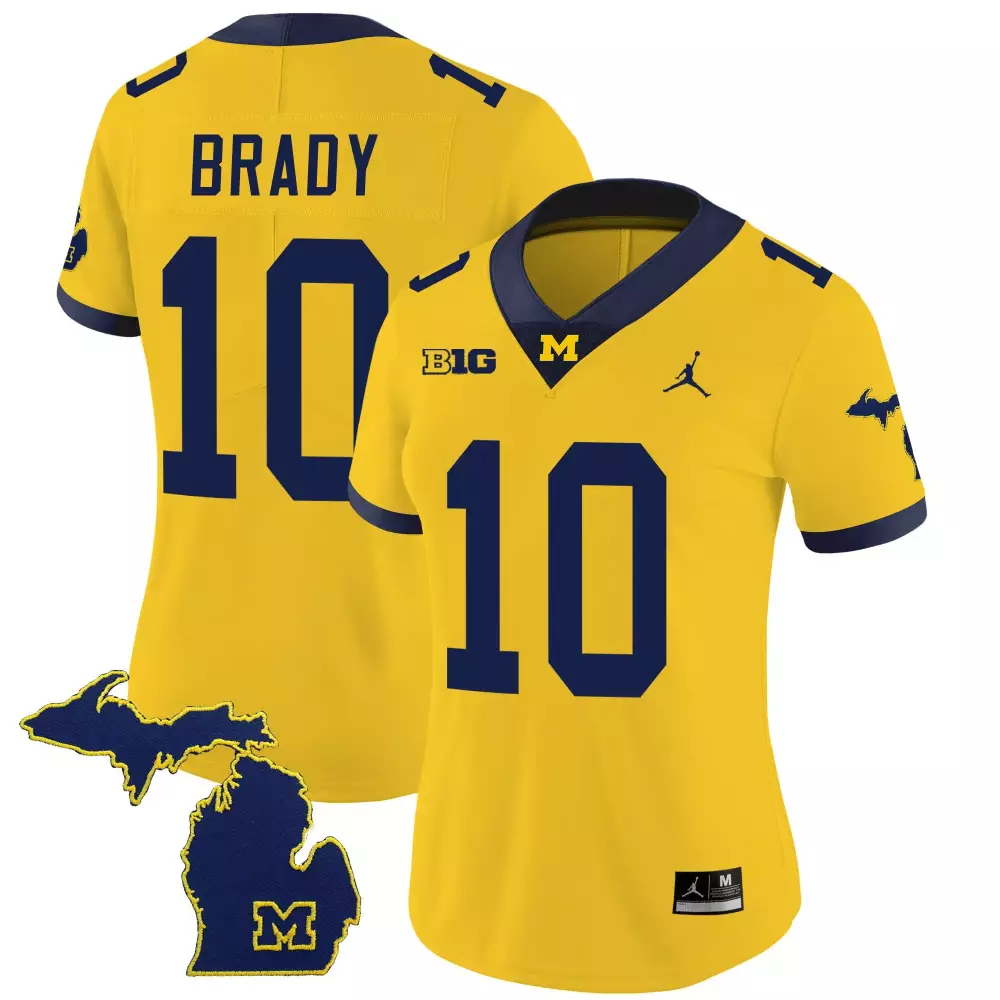 tom brady maize womens michigan wolverines 2023 national champions patch vapor jersey v5 all stitched